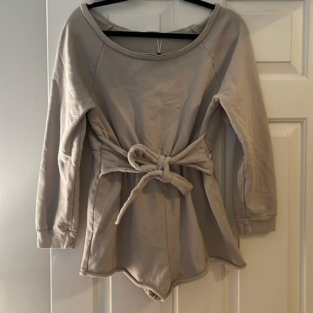 LOVERS + FRIENDS LONG SLEEVE TERRY SHORTS ROMPER NWOT